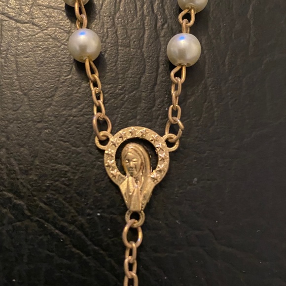 Pearl Rosary Gold NEW - Picture 3 of 7